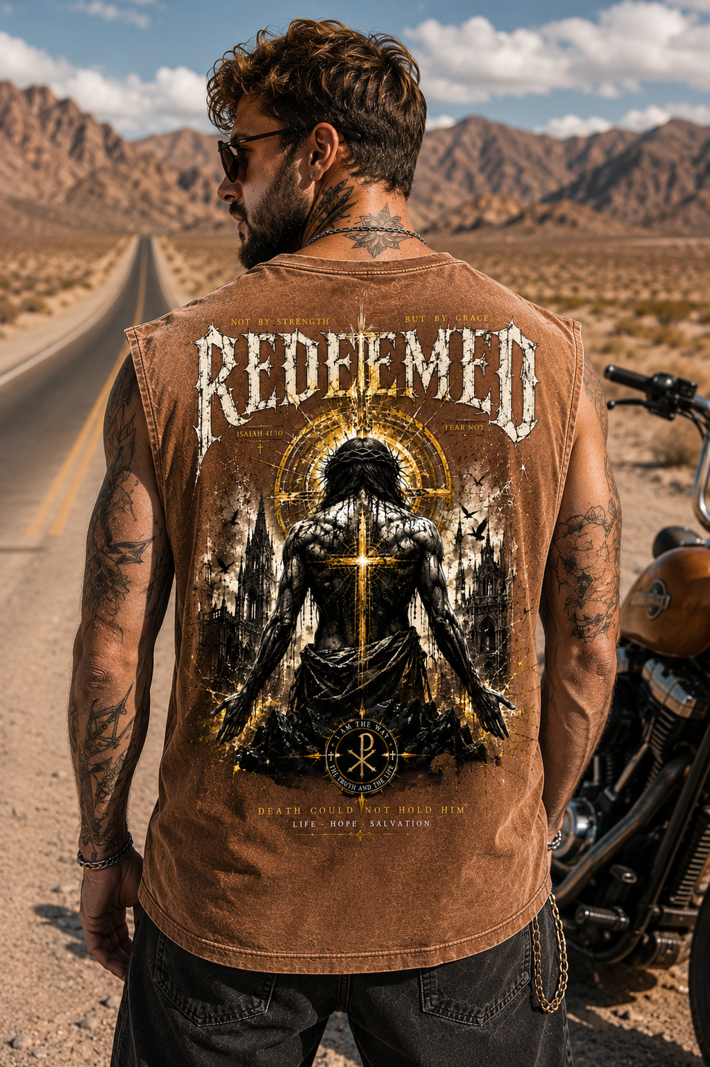 REDEEMED Washed Black Vintage Graphic Tank Top