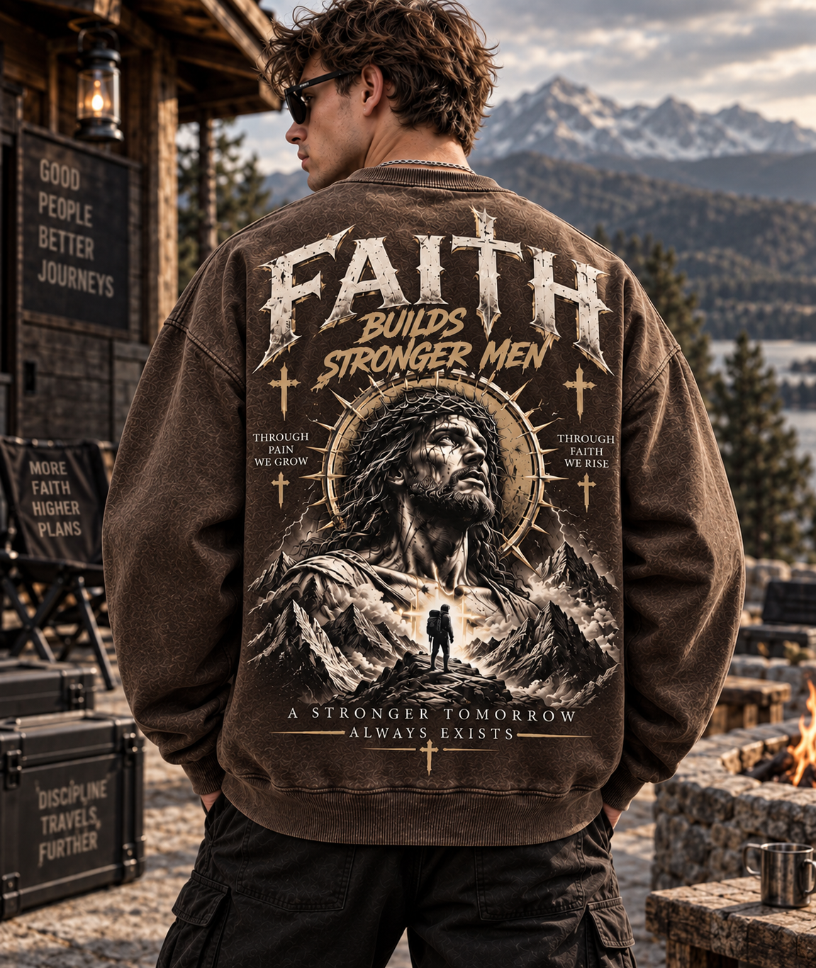 Faith Builds Stronger Men – Vintage Faith Sweatshirt