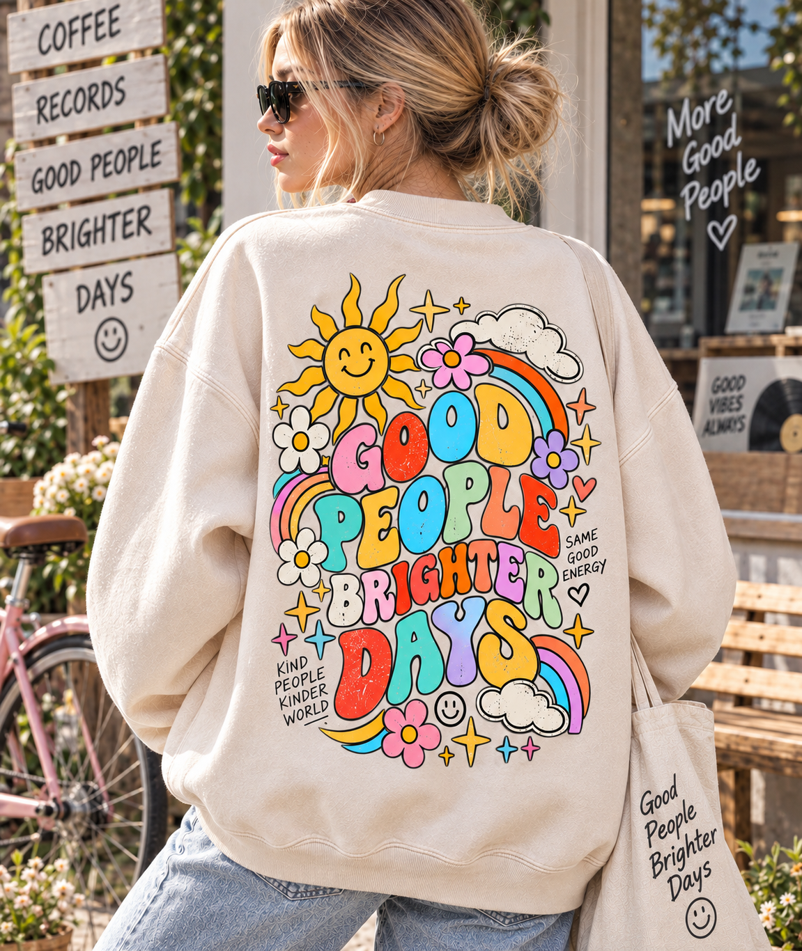 Good People Brighter Days – Vintage Graphic Sweatshirt