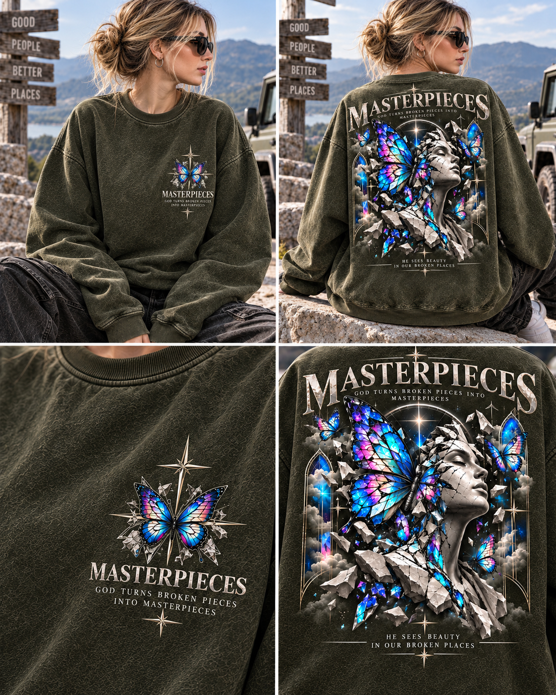 Masterpieces Butterfly Vintage Sweatshirt