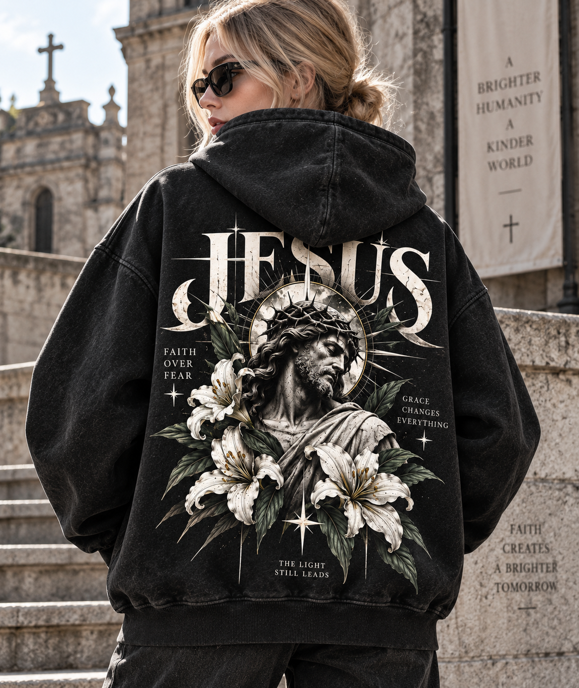 JESUS Faith Over Fear Vintage Hoodie