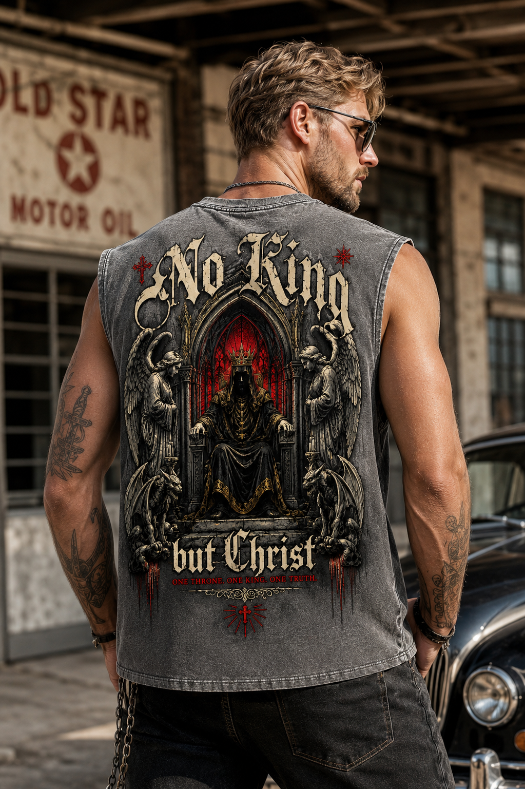 No King But Christ – Vintage Gothic Tank Top