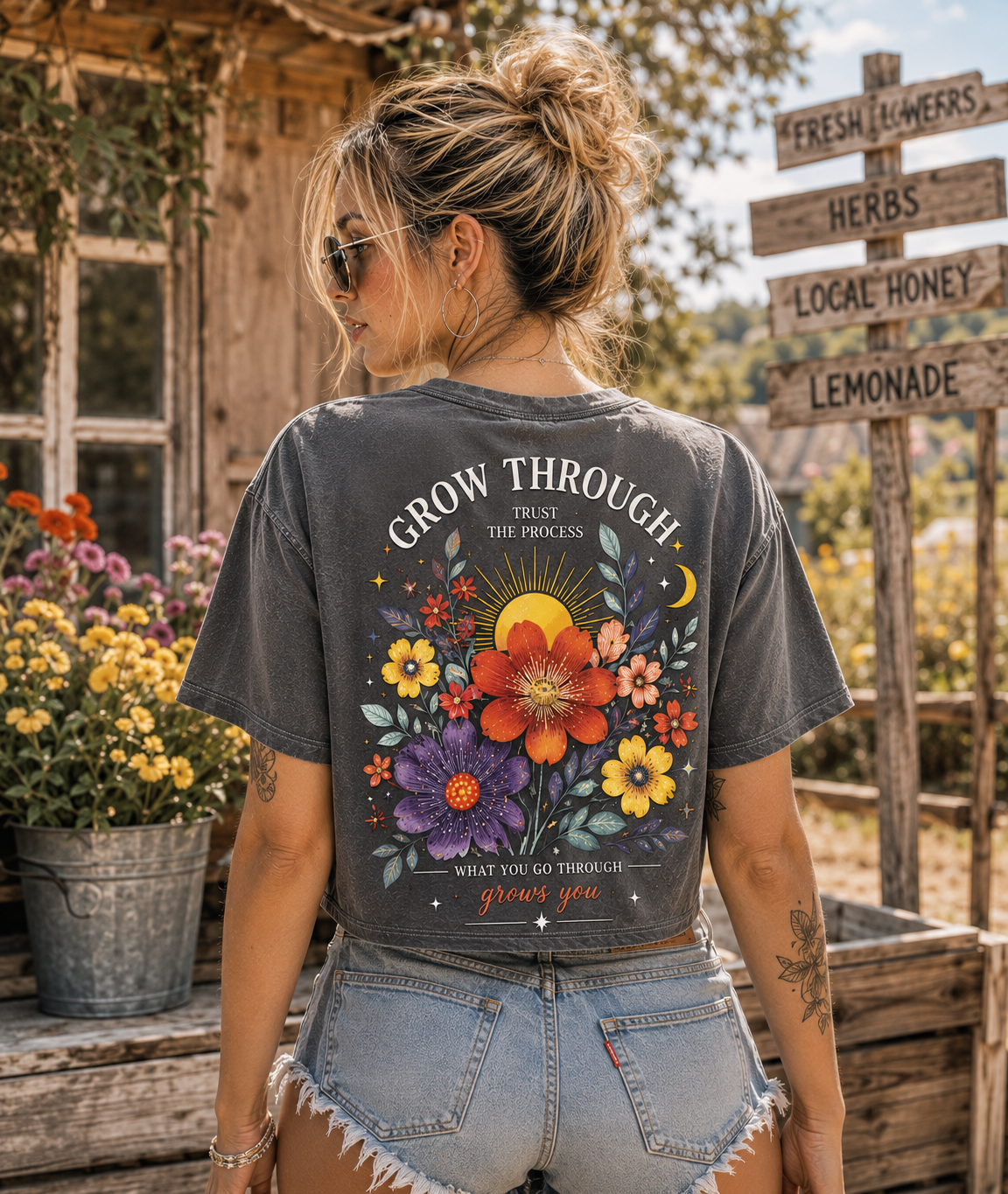 Grow Through Floral Crop Top