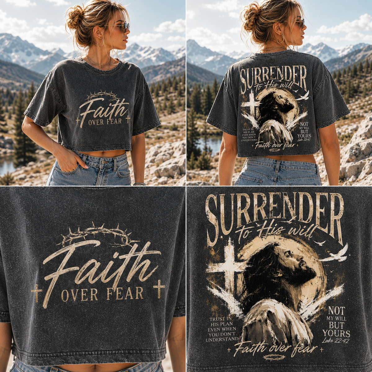 Faith Over Fear Crop Top – Vintage Christian Tee