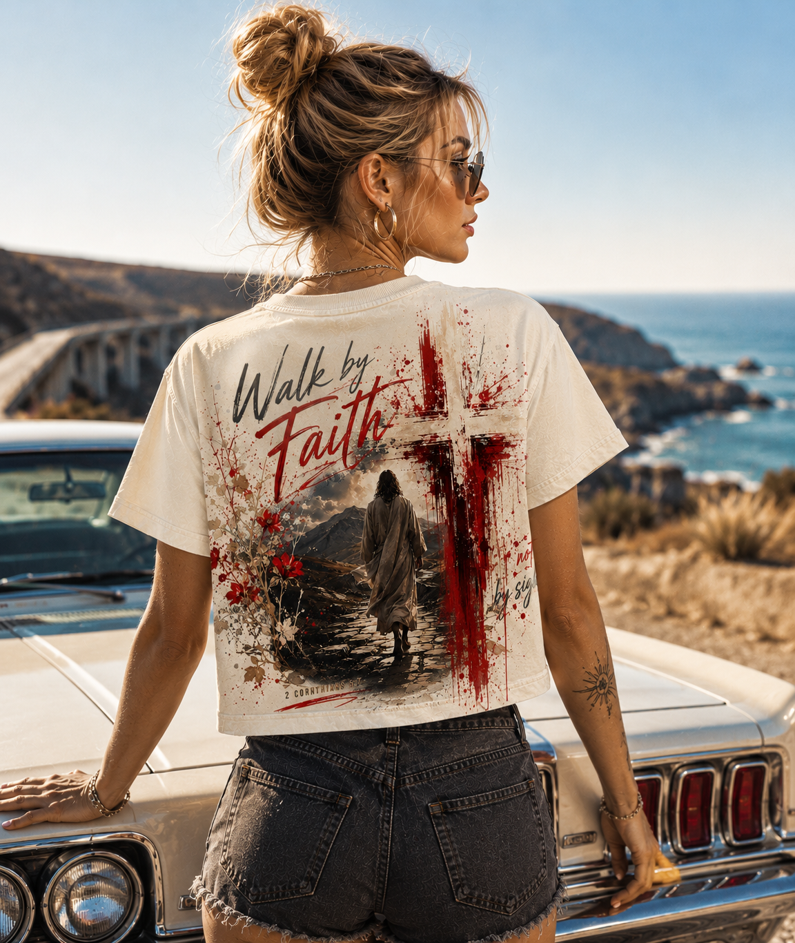 Walk by Faith Vintage Crop Tee