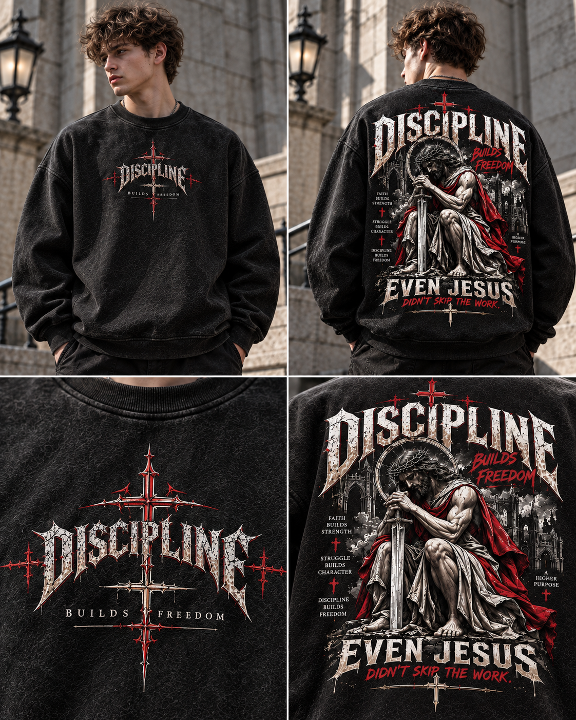 Discipline Builds Freedom – Vintage Gothic Sweatshirt