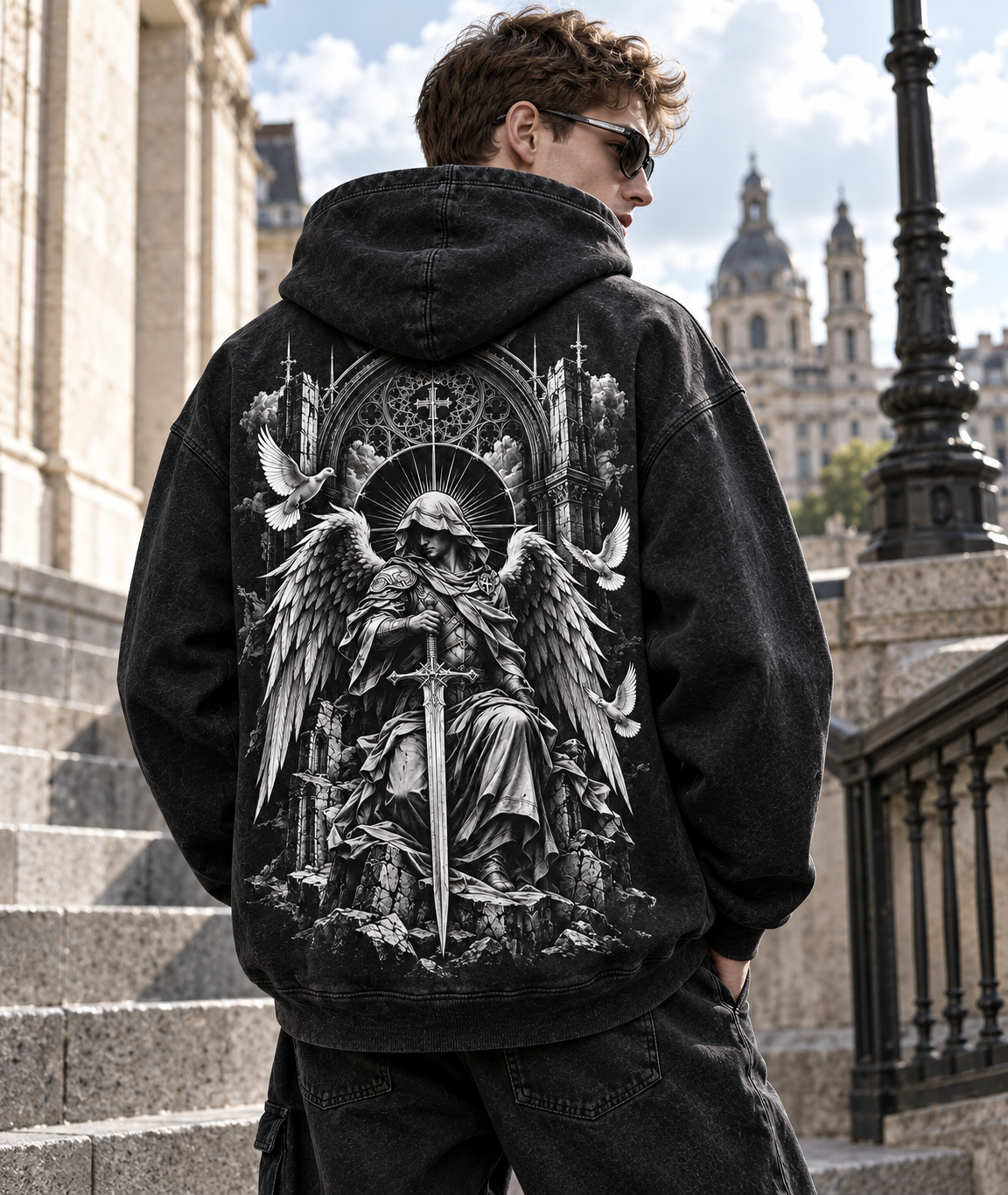 Gothic Guardian Oversized Hoodie