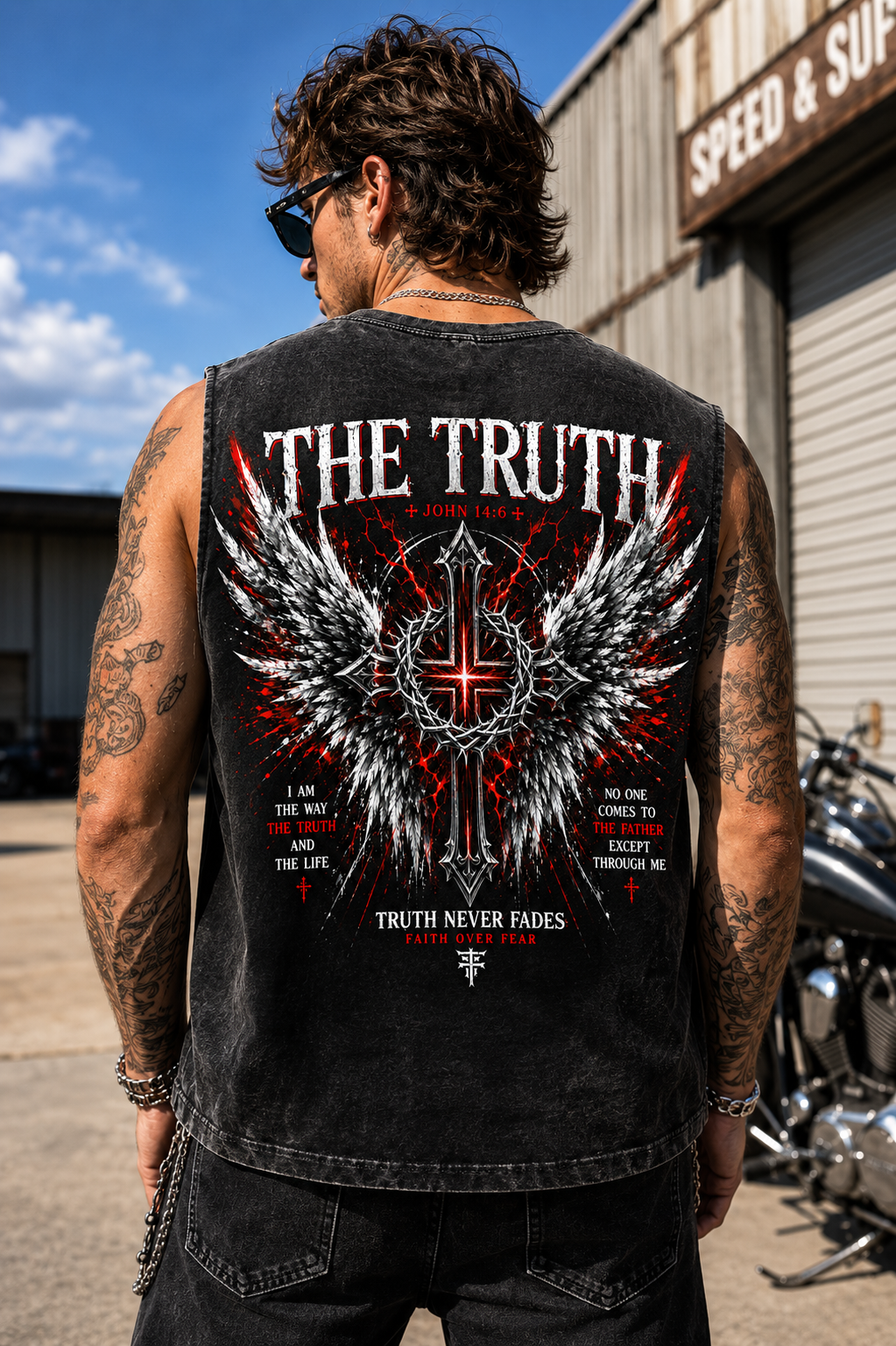 The Truth Washed Black Muscle Tee