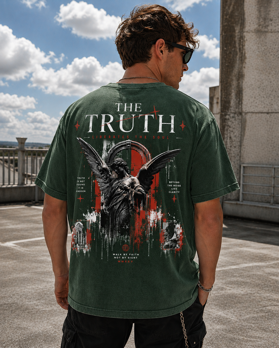 The Truth Angel Vintage Washed Graphic T-Shirt