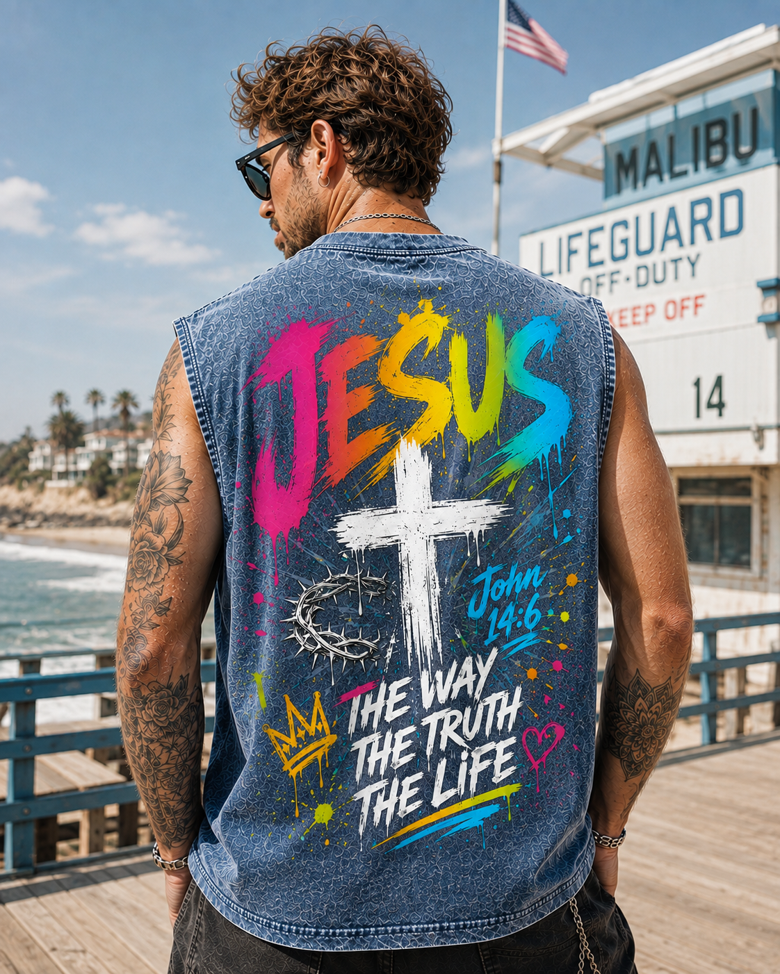 JESUS Graffiti Faith Wash Tank – The Way, The Truth, The Life