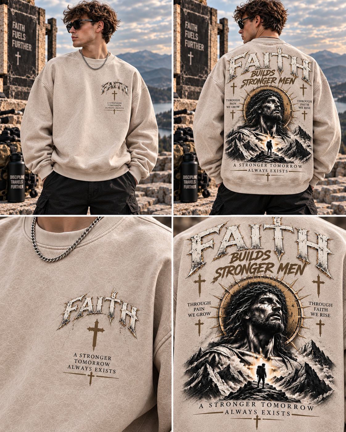 Faith Builds Stronger Men – Vintage Faith Sweatshirt