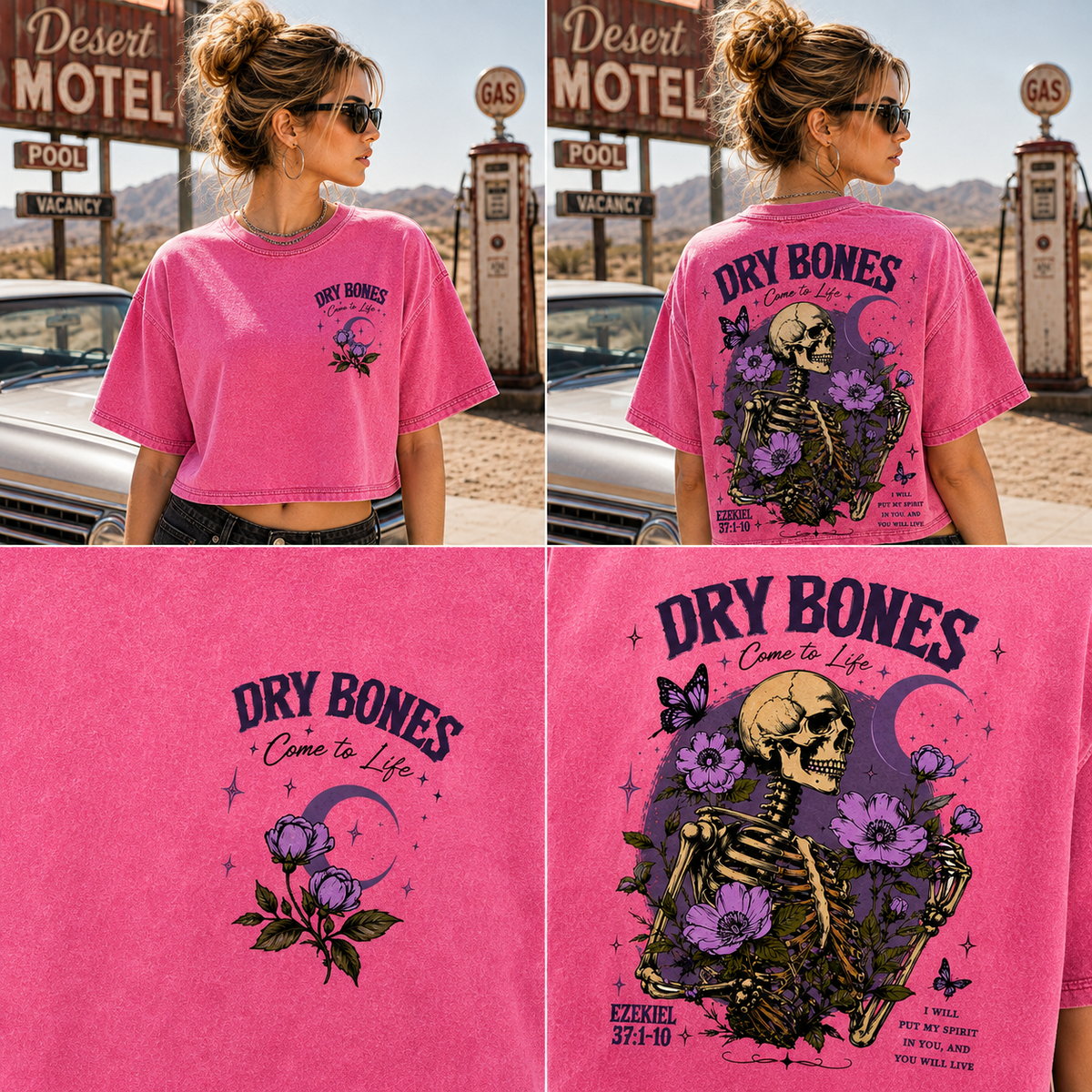 Dry Bones Come to Life – Vintage Skeleton Crop Top
