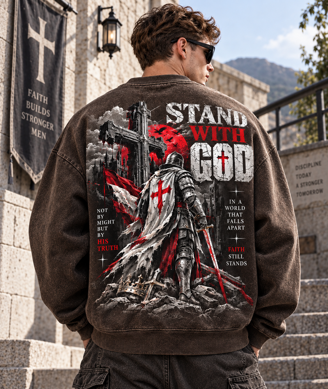 Stand With God – Vintage Crusader Sweatshirt
