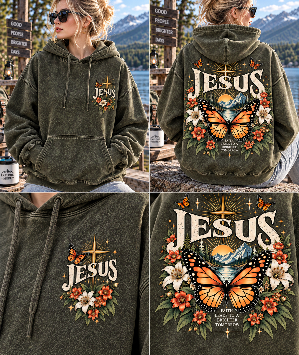 Vintage Faith Butterfly Hoodie 🦋