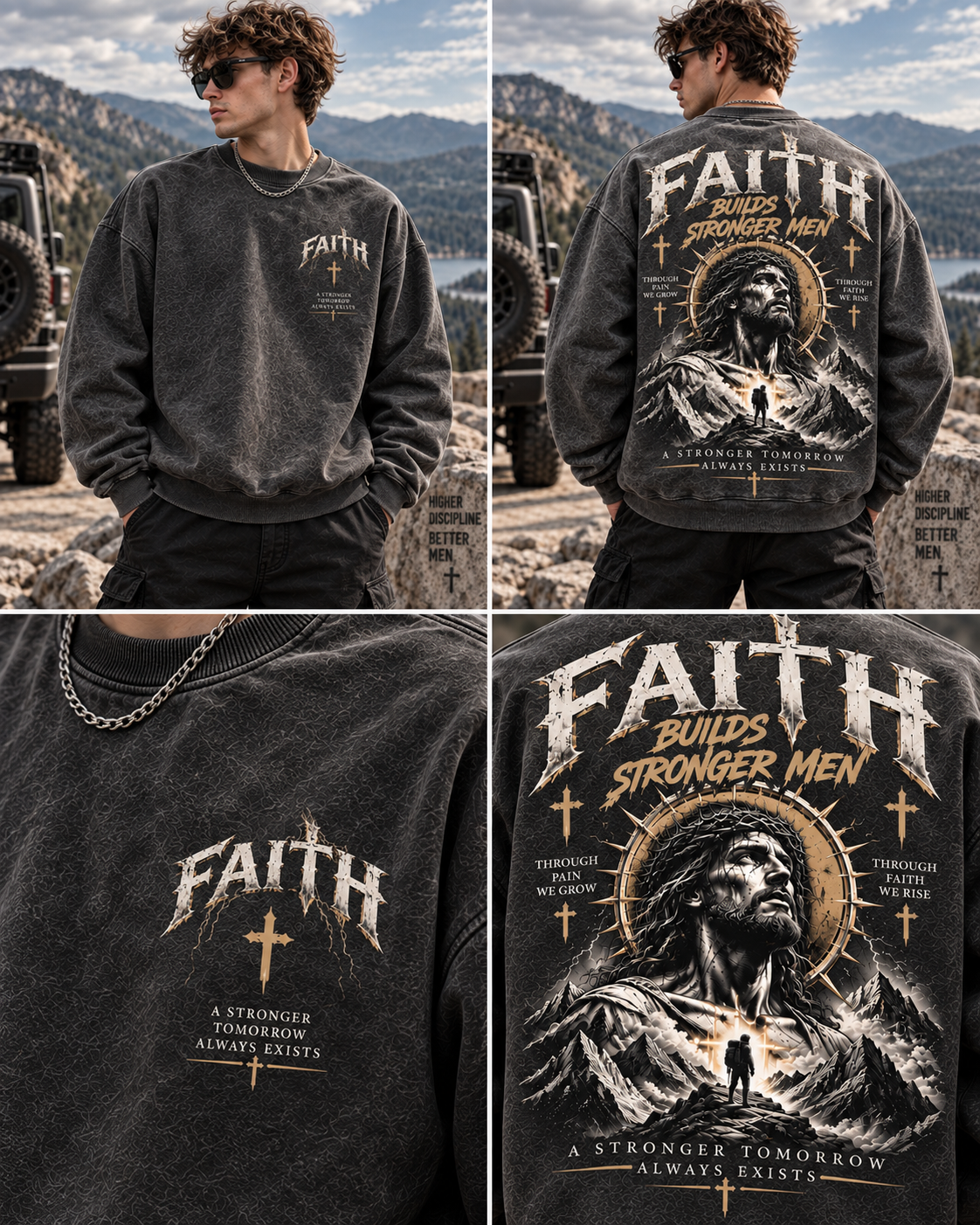 Faith Builds Stronger Men – Vintage Faith Sweatshirt
