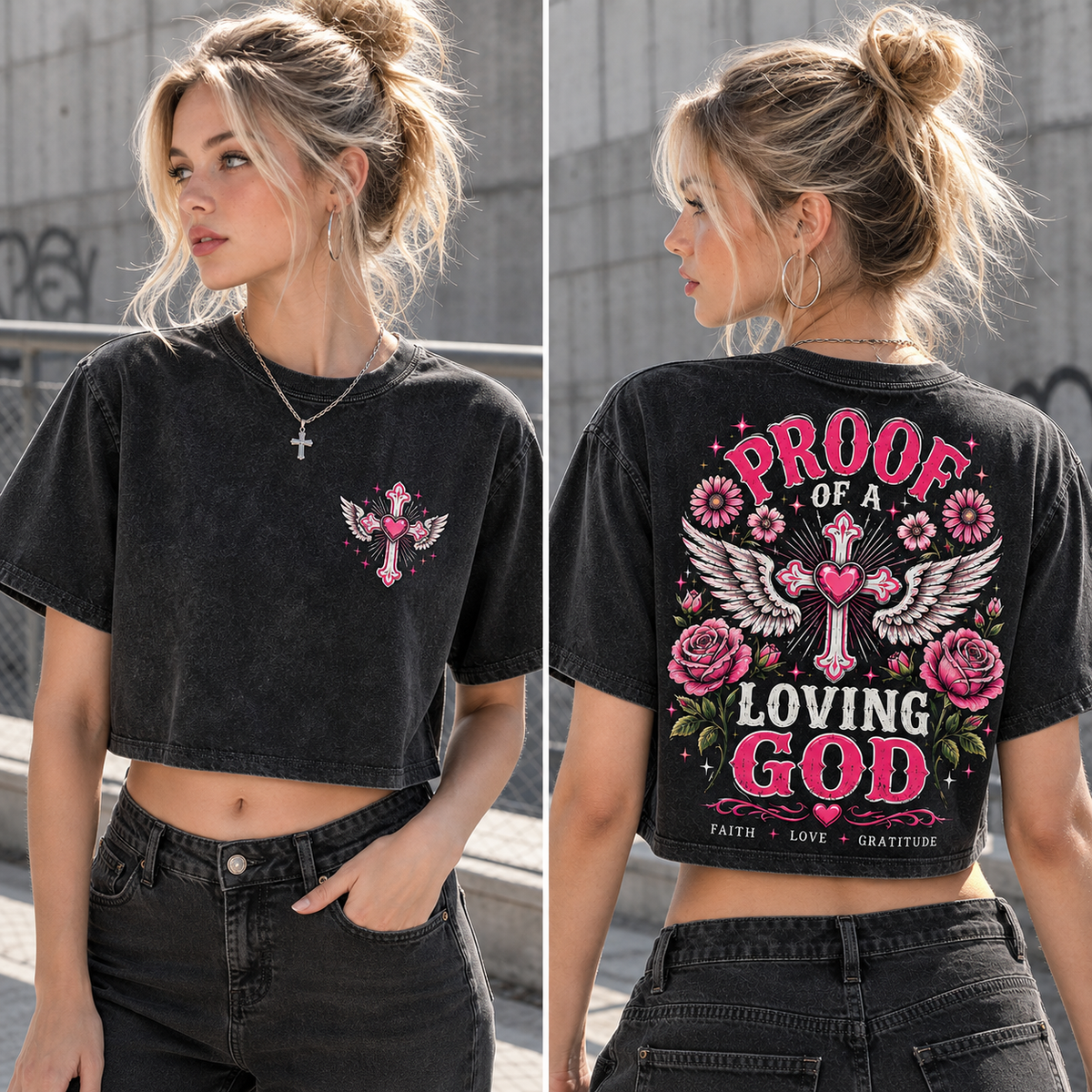 Proof of a Loving God – Vintage Faith Crop Top
