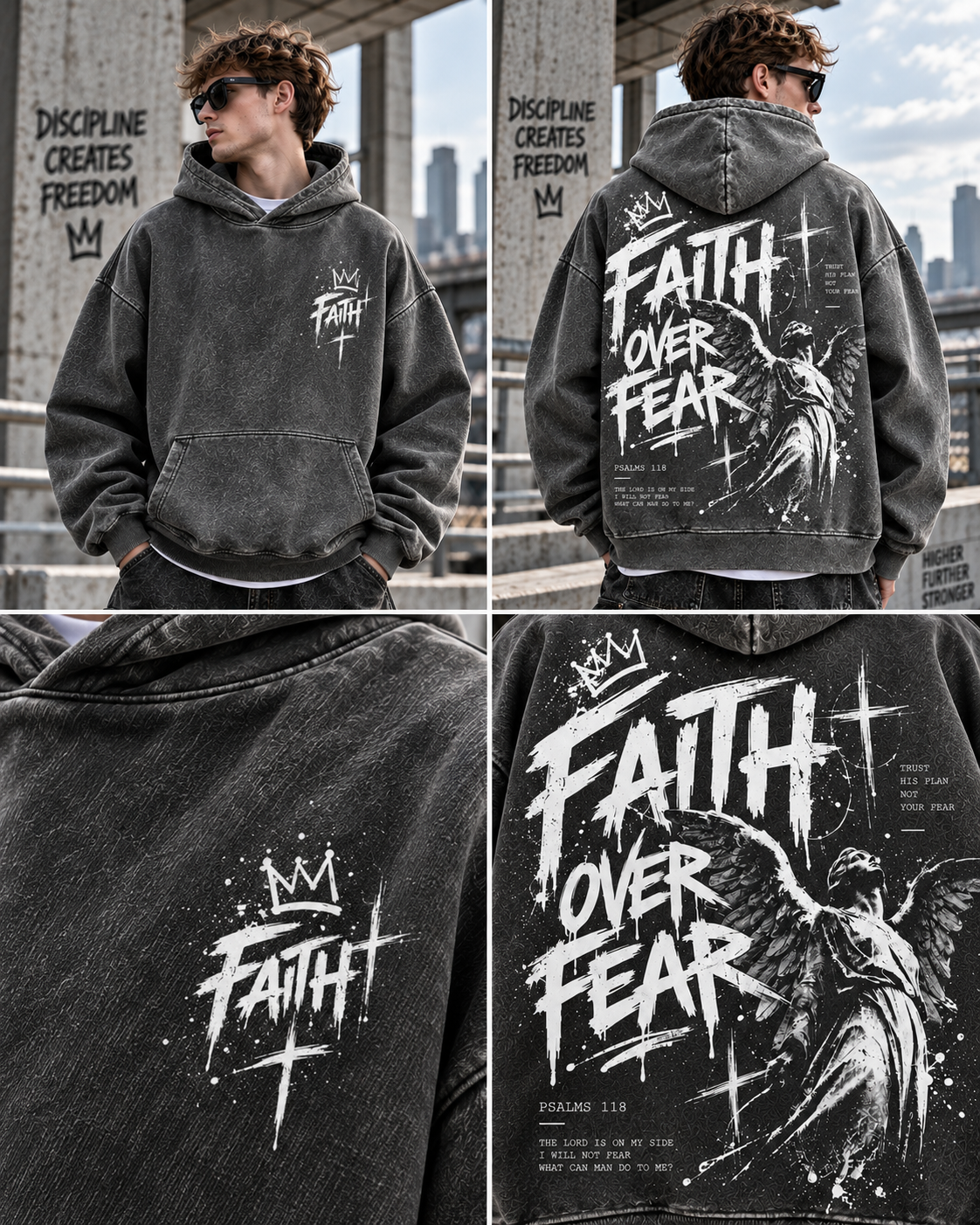 Faith Over Fear – Vintage Wash Hoodie