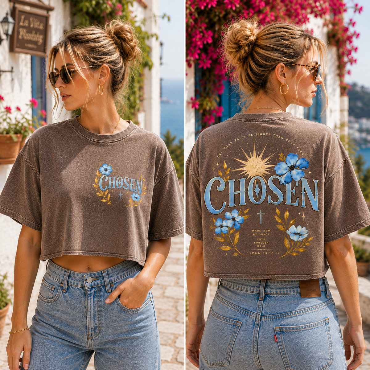 CHOSEN Faith Vintage Crop Top