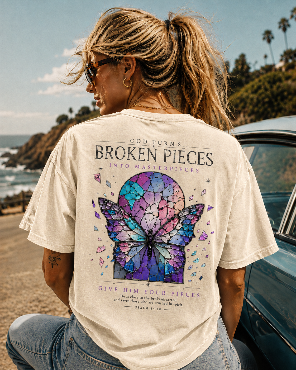 Broken Pieces Vintage Butterfly Graphic Tee