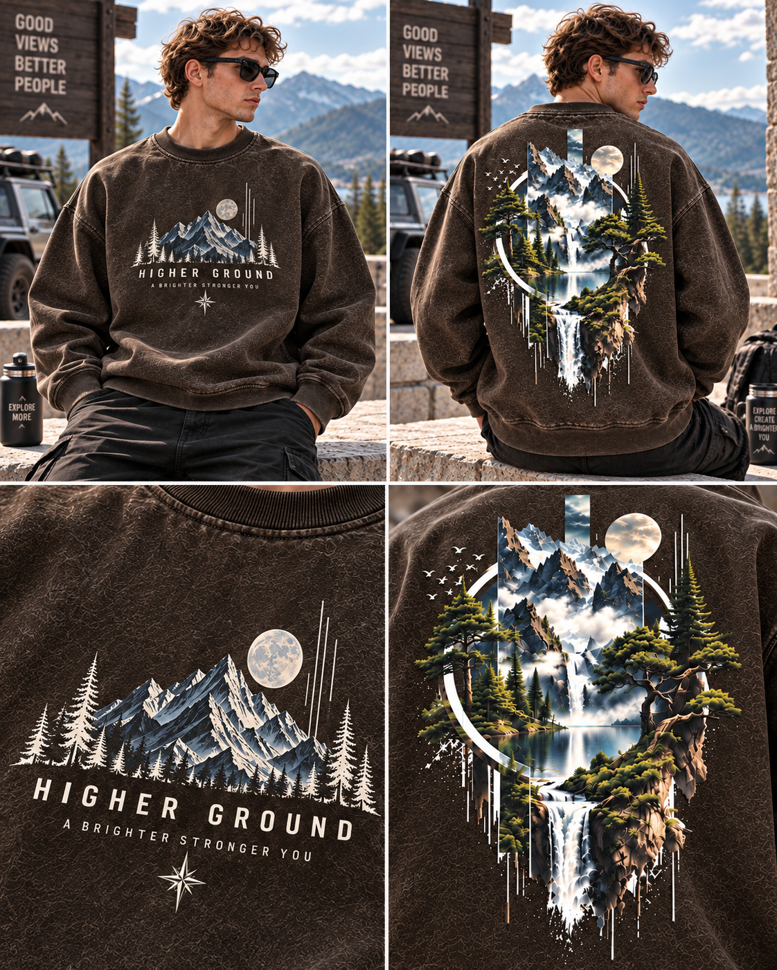 Higher Ground Mountain Vintage Sweatshirt