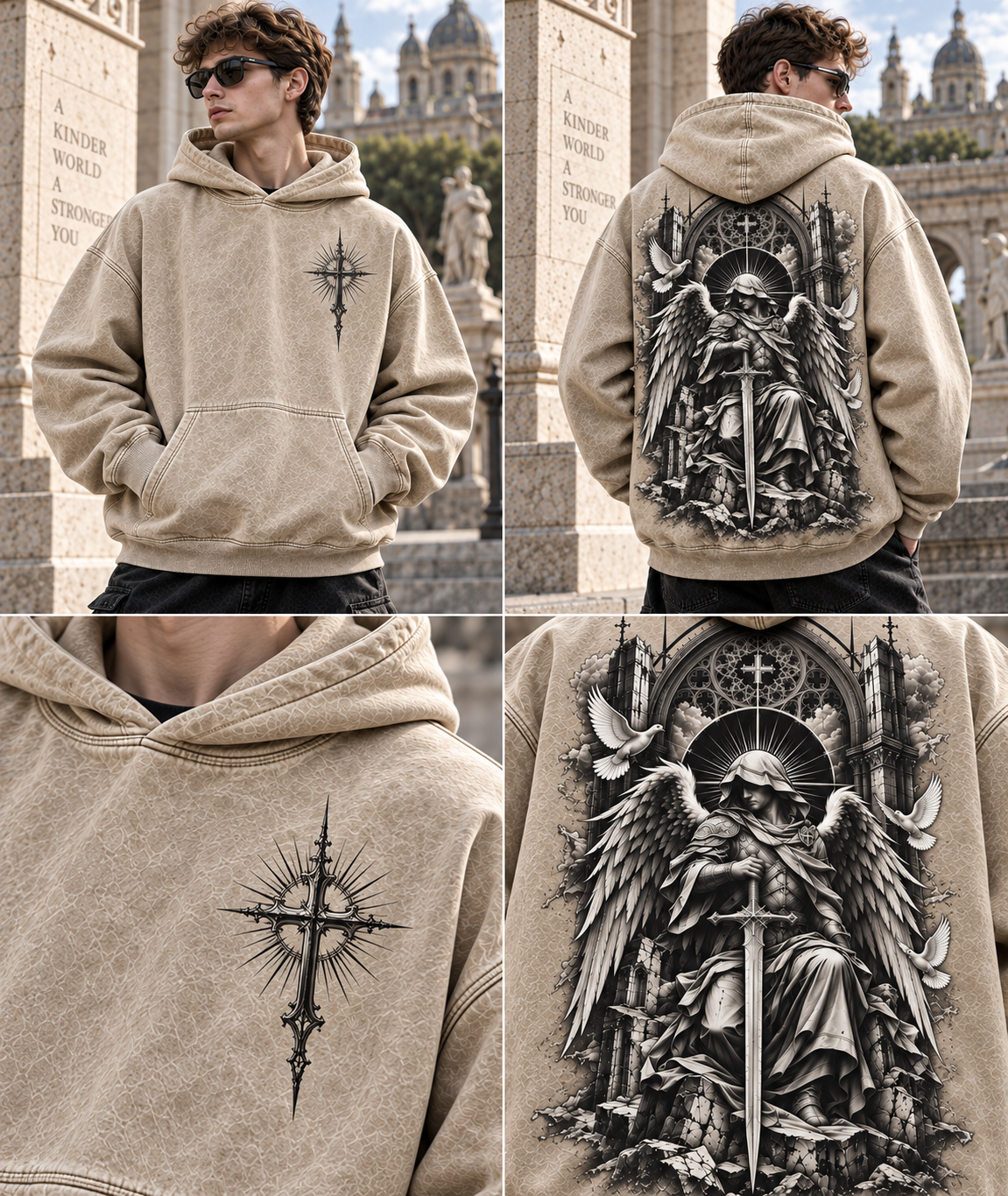 Gothic Guardian Oversized Hoodie