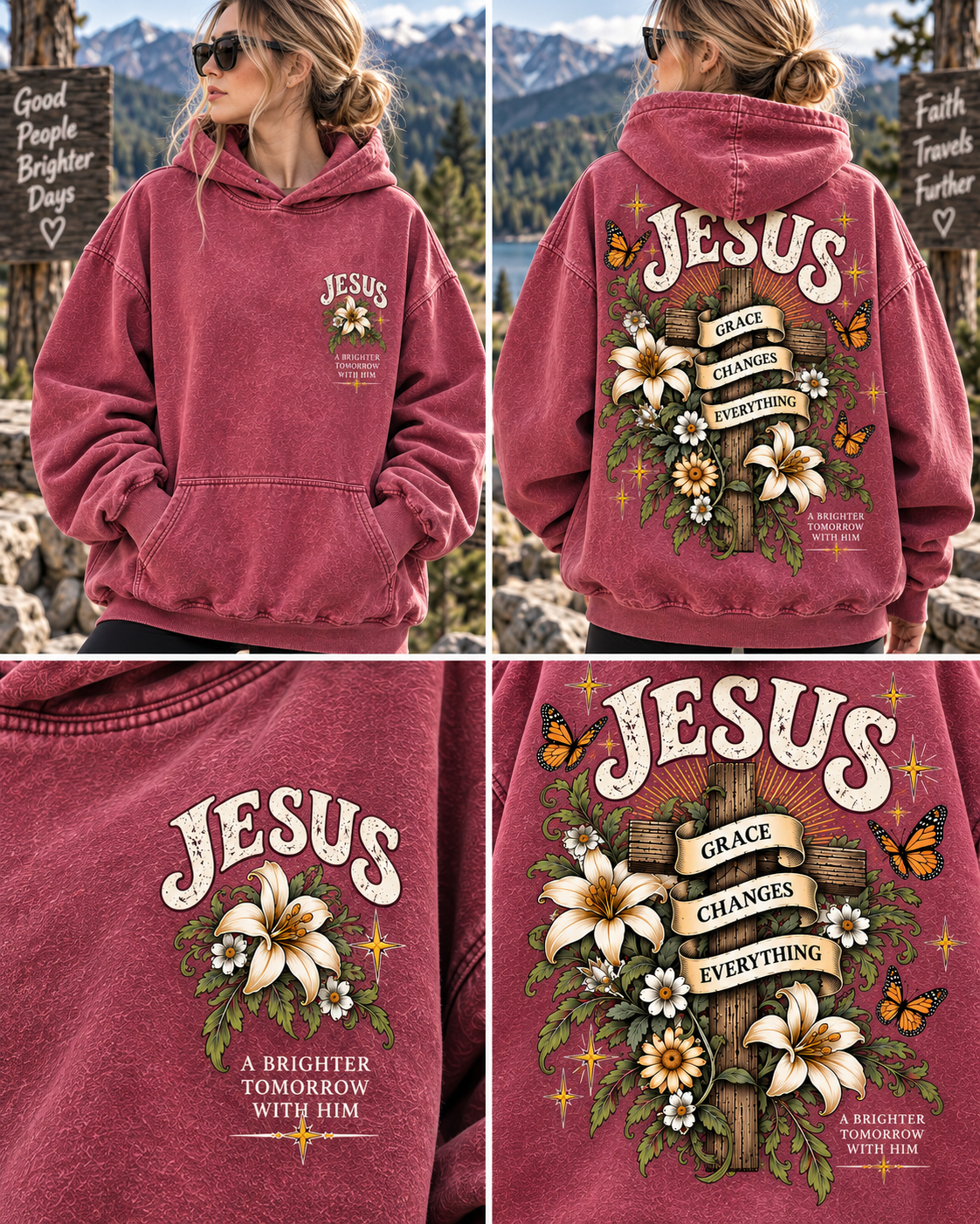 Jesus Grace Changes Everything – Vintage Christian Hoodie