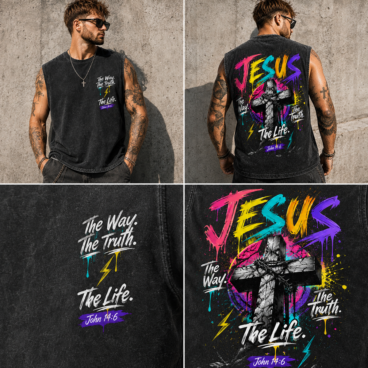 JESUS Vintage Wash Tank Top – Faith Streetwear