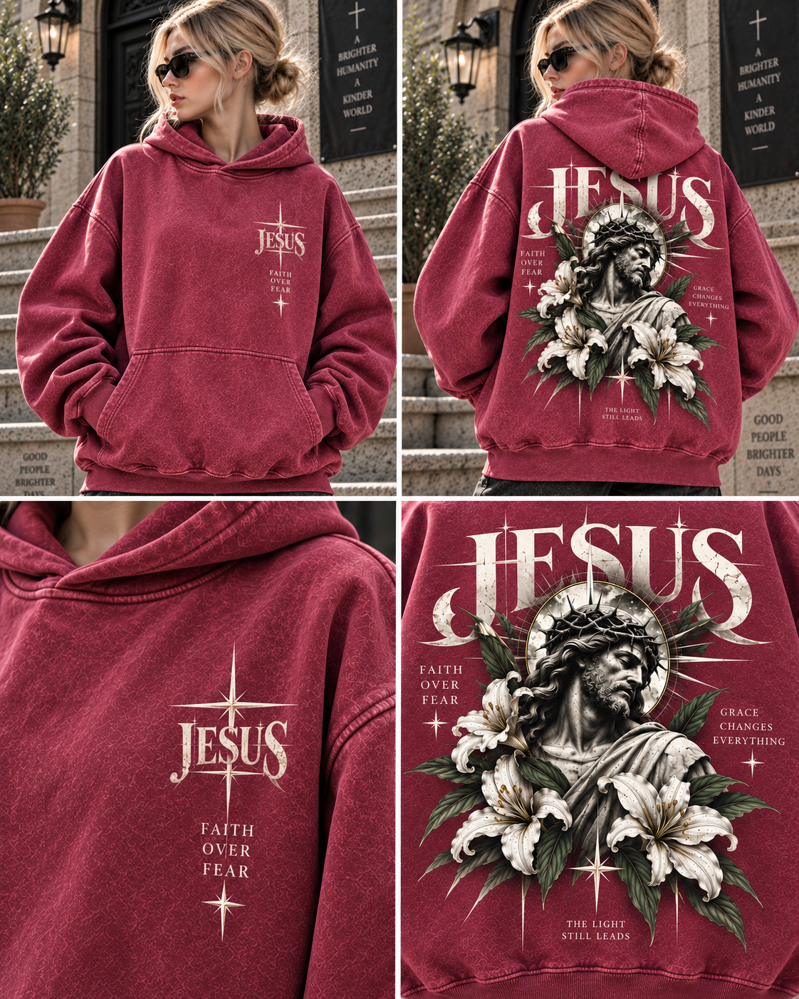 JESUS Faith Over Fear Vintage Hoodie