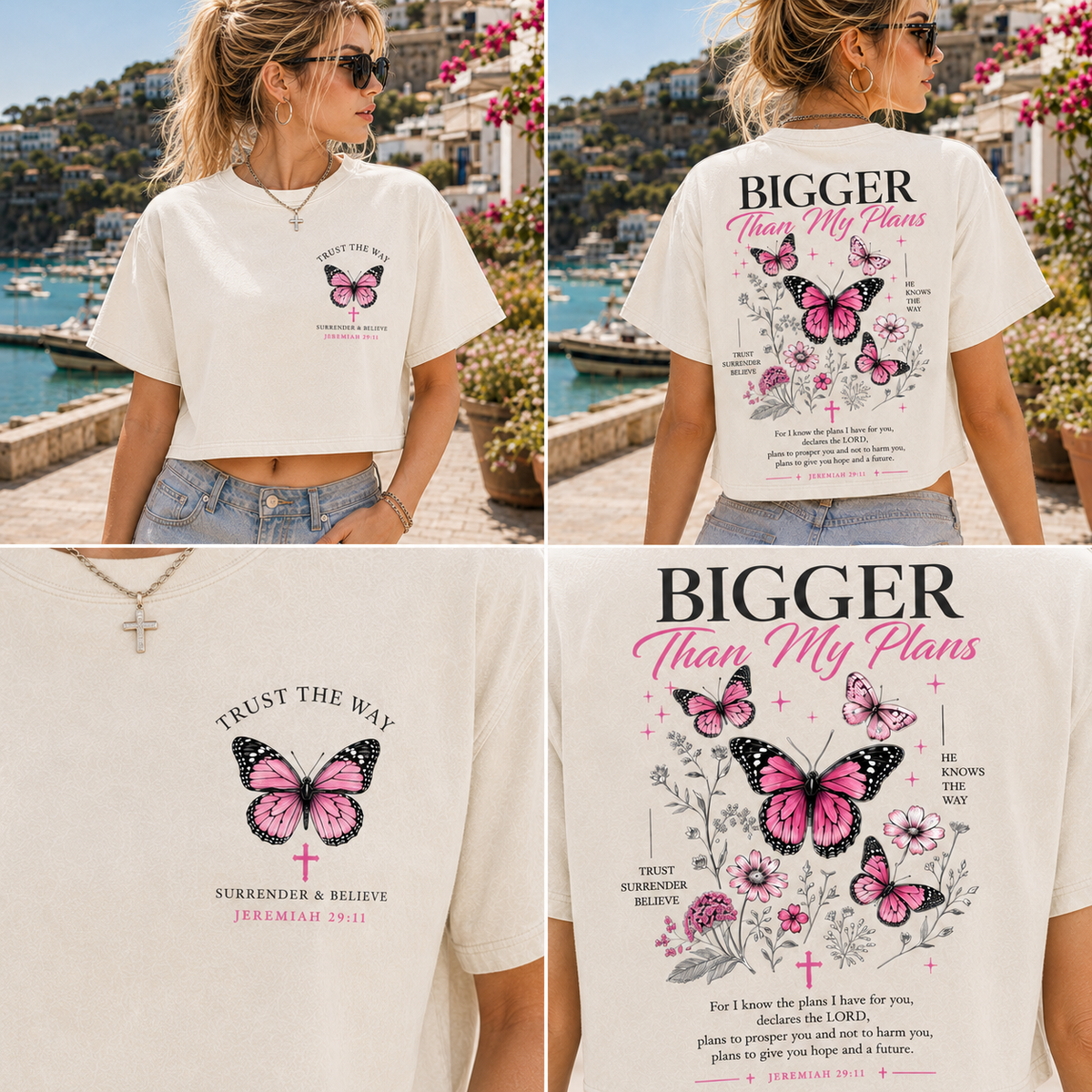 Bigger Than My Plans Butterfly Crop Top