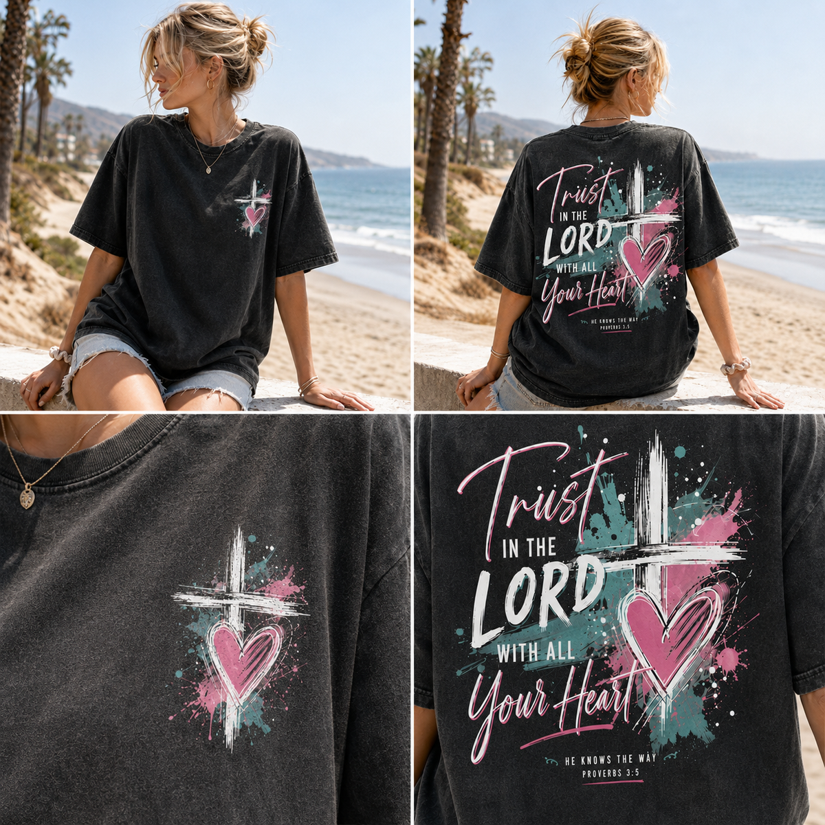 Faith Over Fear Graphic Washed T-Shirt