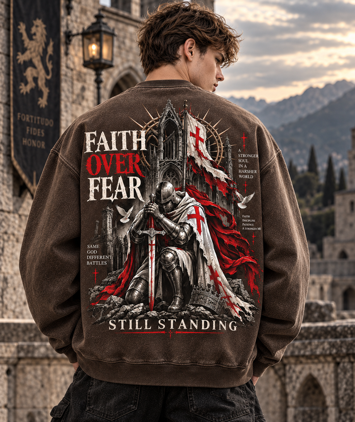 Faith Over Fear – Still Standing Vintage Sweatshirt