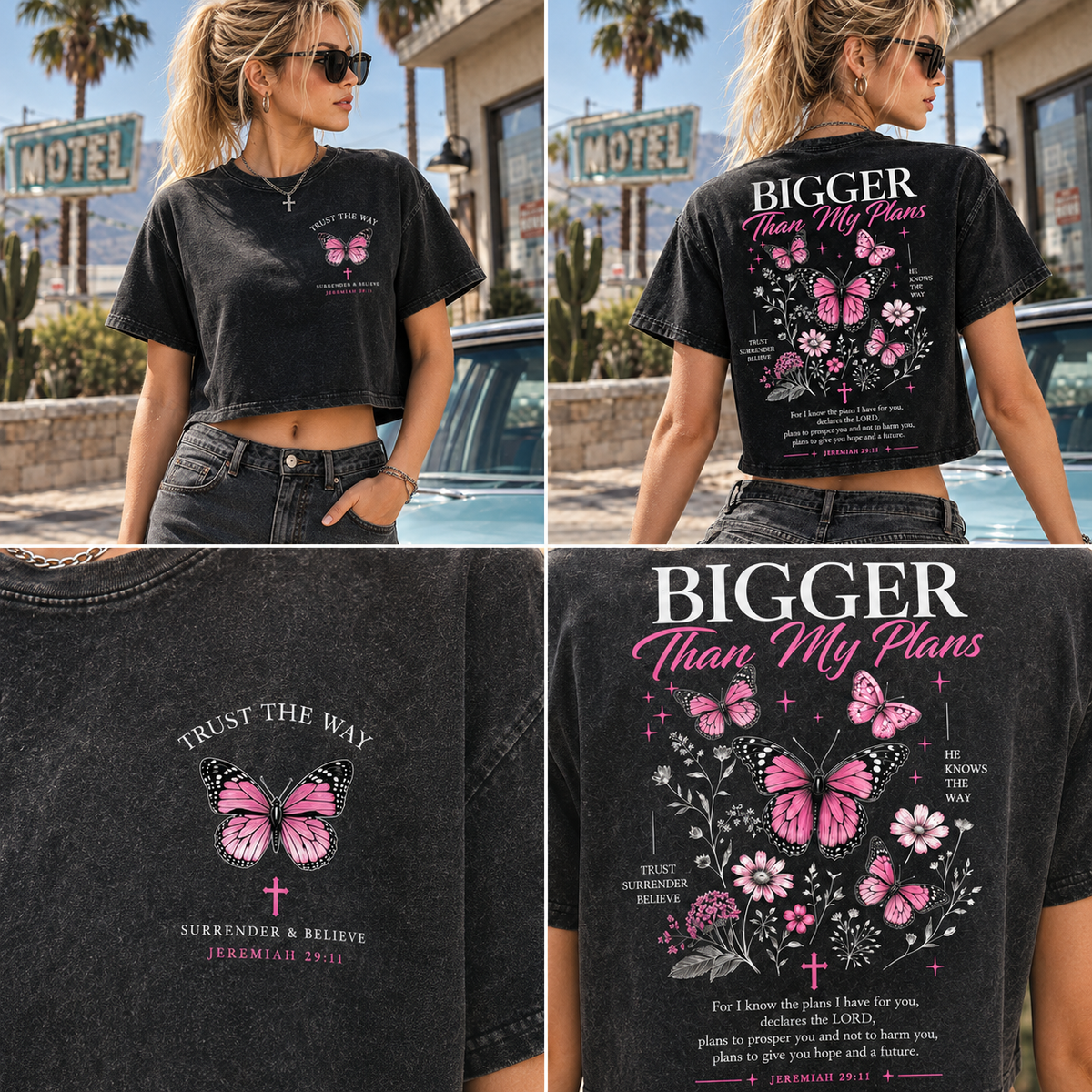 Bigger Than My Plans Butterfly Crop Top
