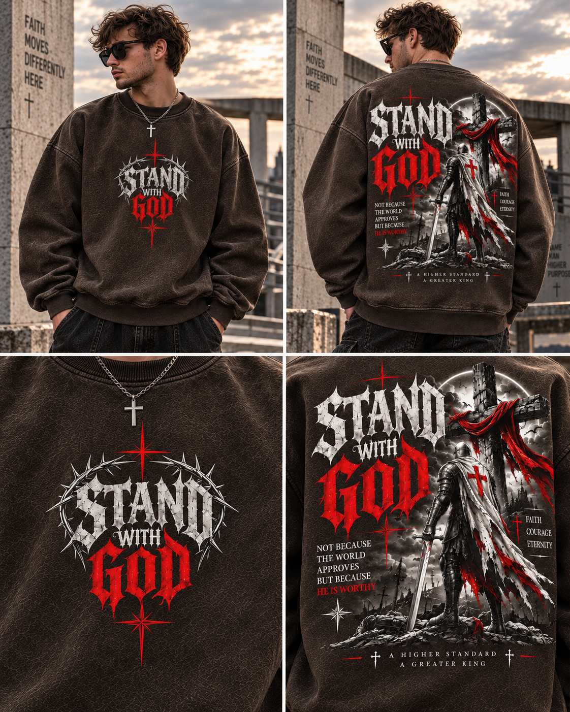 Stand With God – Vintage Faith Sweatshirt