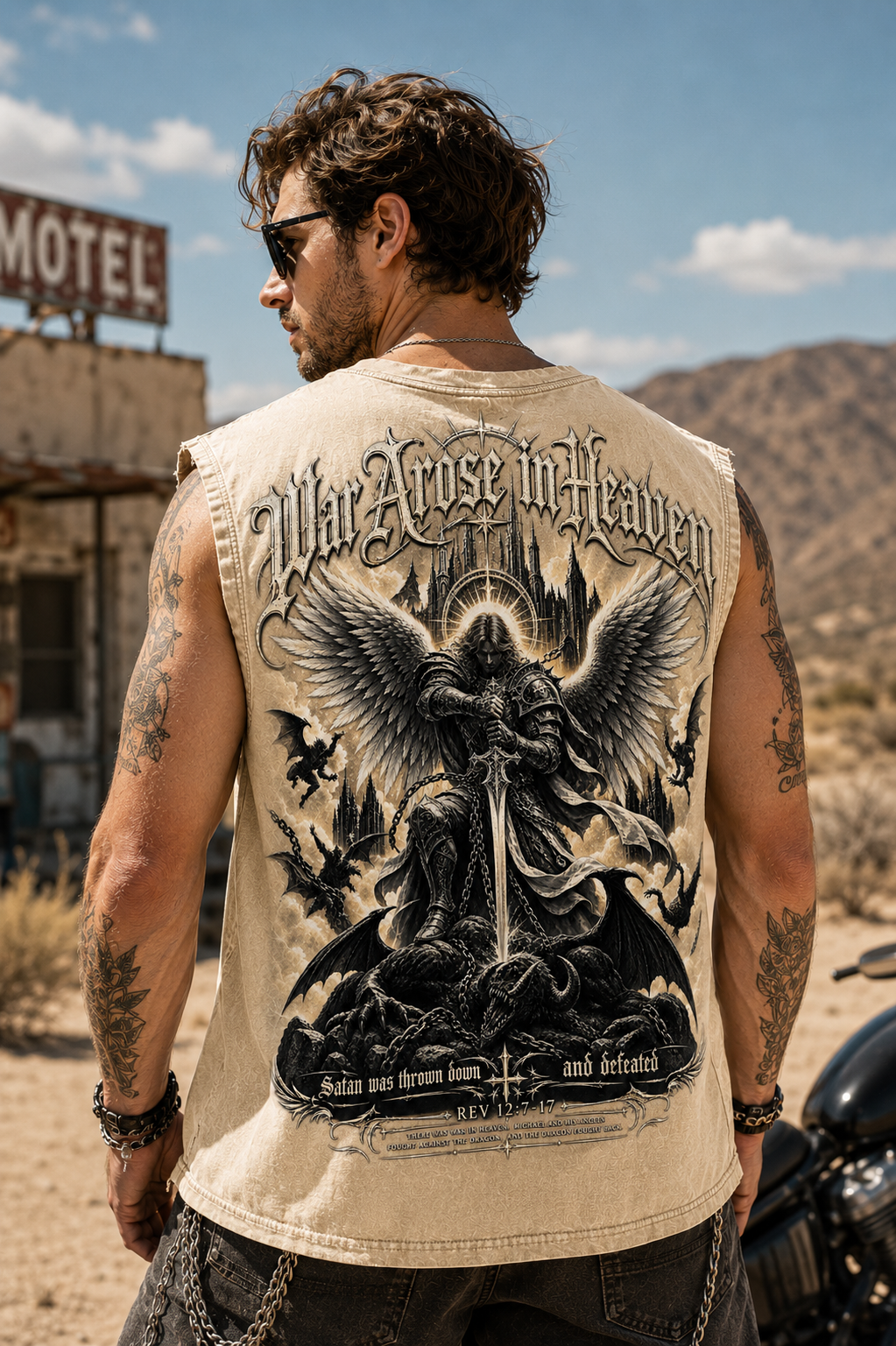 War Arose in Heaven – Gothic Washed Tee