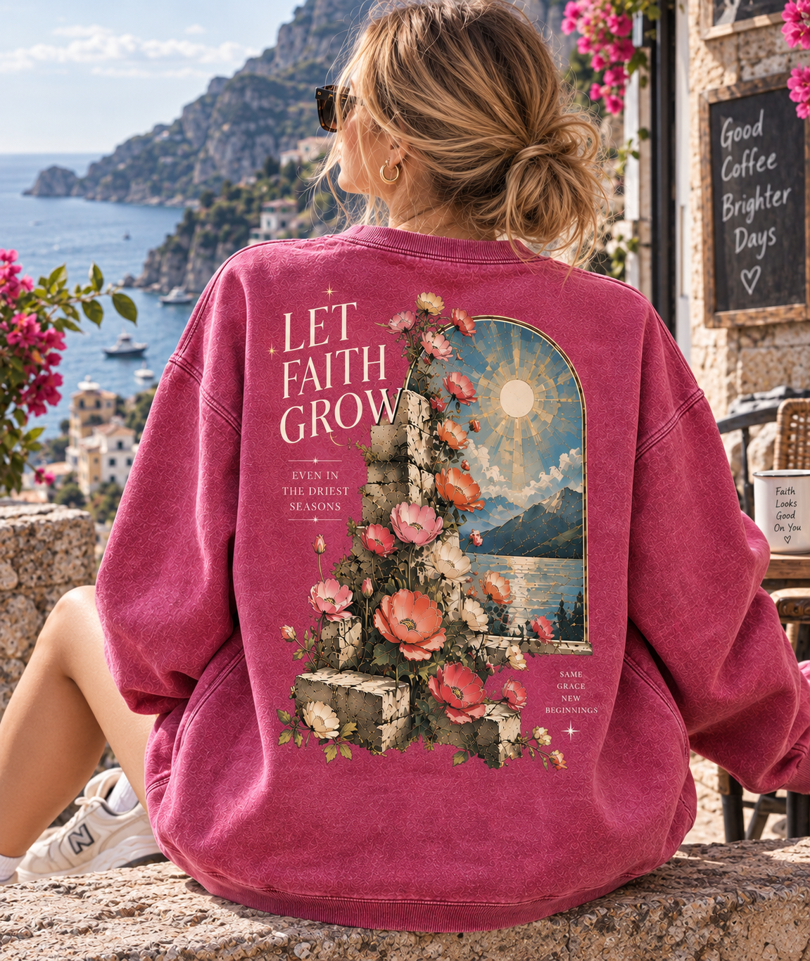 Let Faith Grow – Vintage Floral Sweatshirt