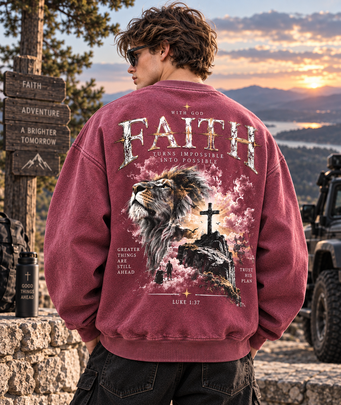 Faith Lion – Vintage Christian Sweatshirt