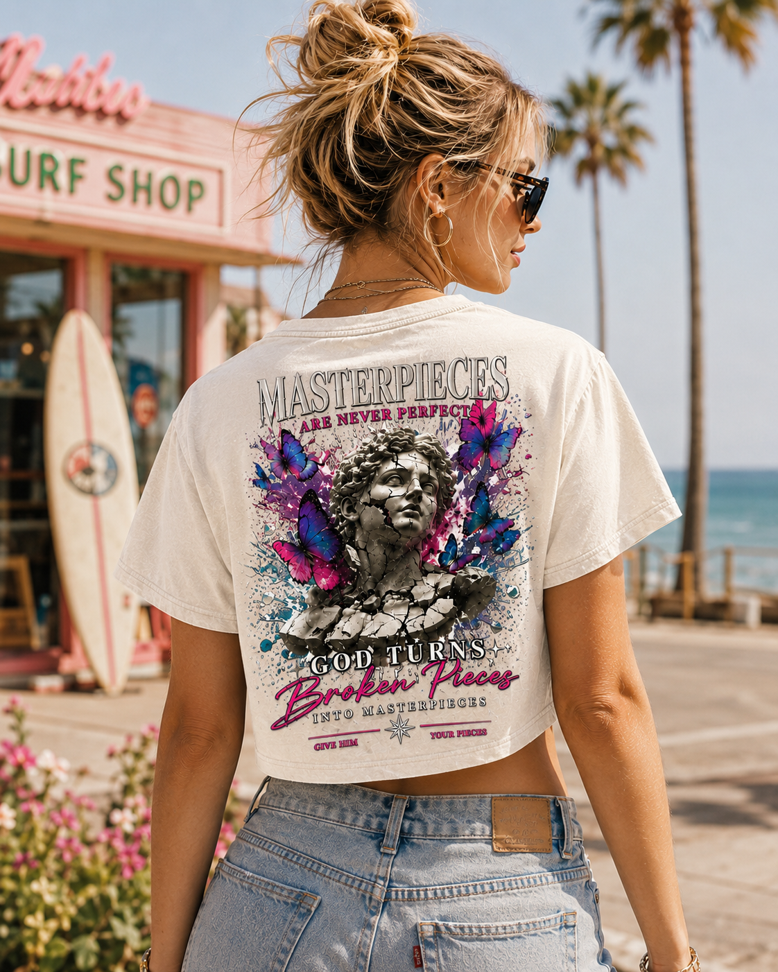 Masterpieces Broken Pieces – Vintage Faith Crop Top