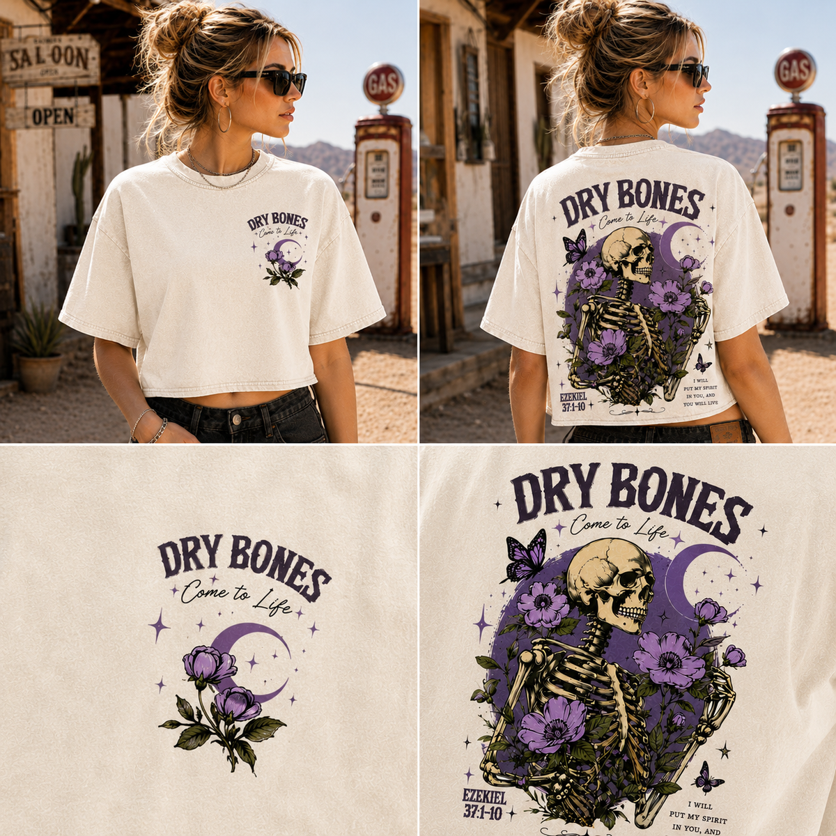 Dry Bones Come to Life – Vintage Skeleton Crop Top