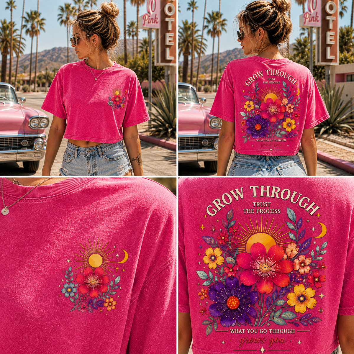 Grow Through Floral Crop Top