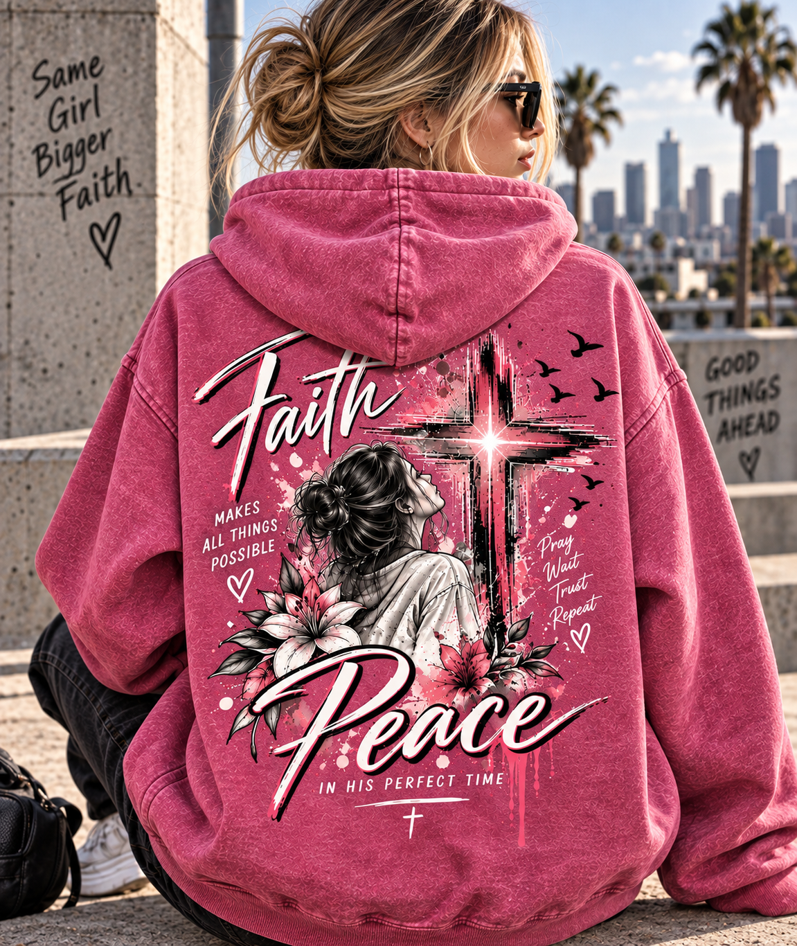 Faith & Peace Graphic Hoodie – Vintage Christian Style