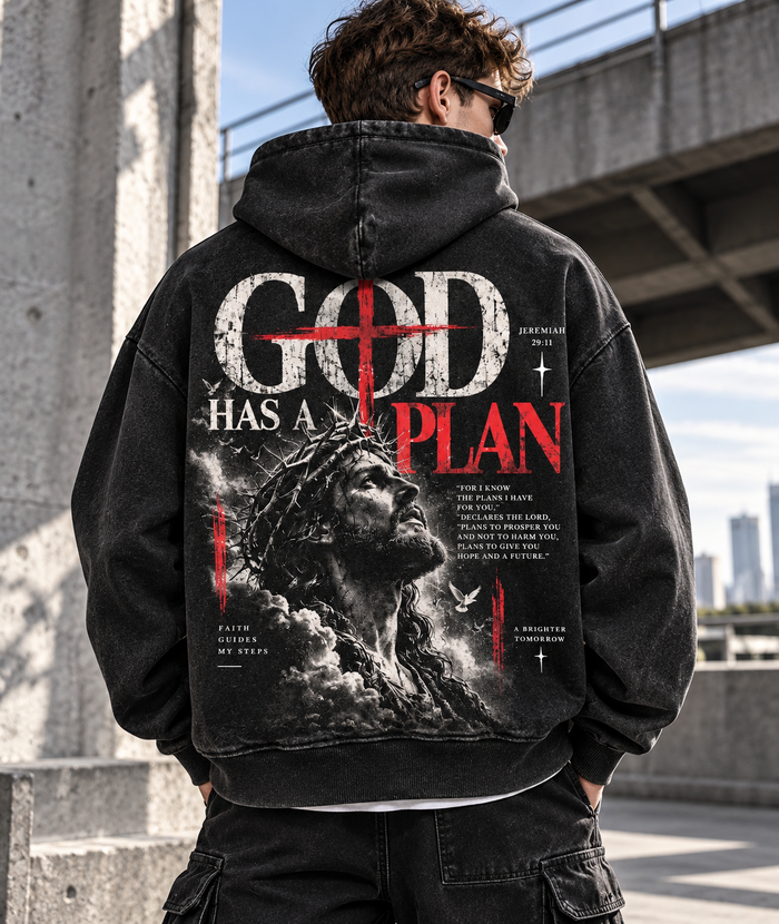 GOD Has a Plan – Vintage Faith Hoodie