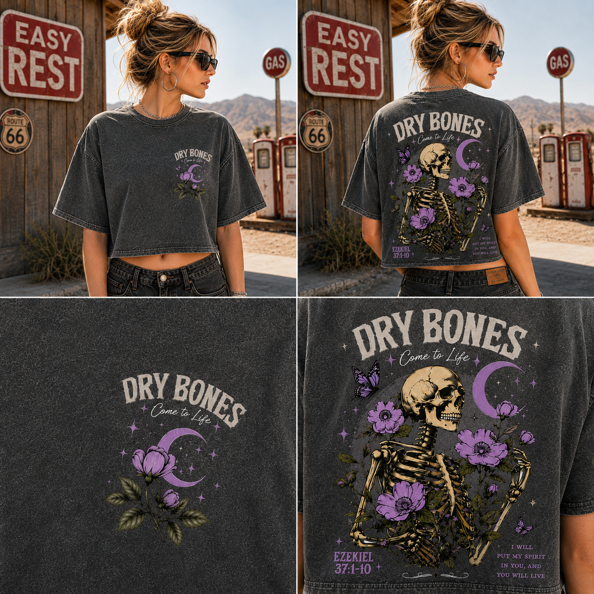 Dry Bones Come to Life – Vintage Skeleton Crop Top