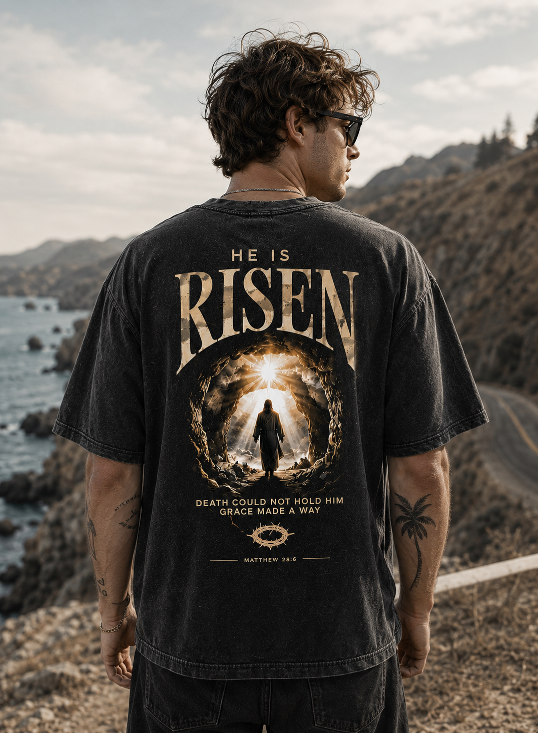 He Is Risen Vintage Graphic Tee