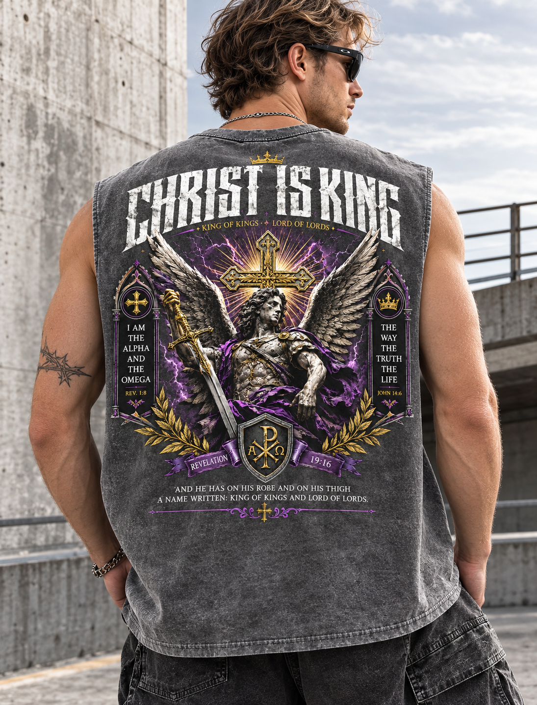 Christ Is King – Washed Black Vintage Tank Top