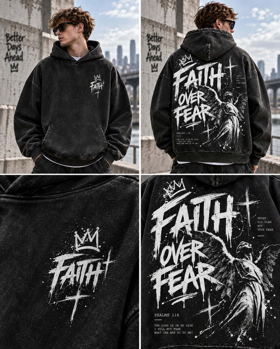 Faith Over Fear – Vintage Wash Hoodie