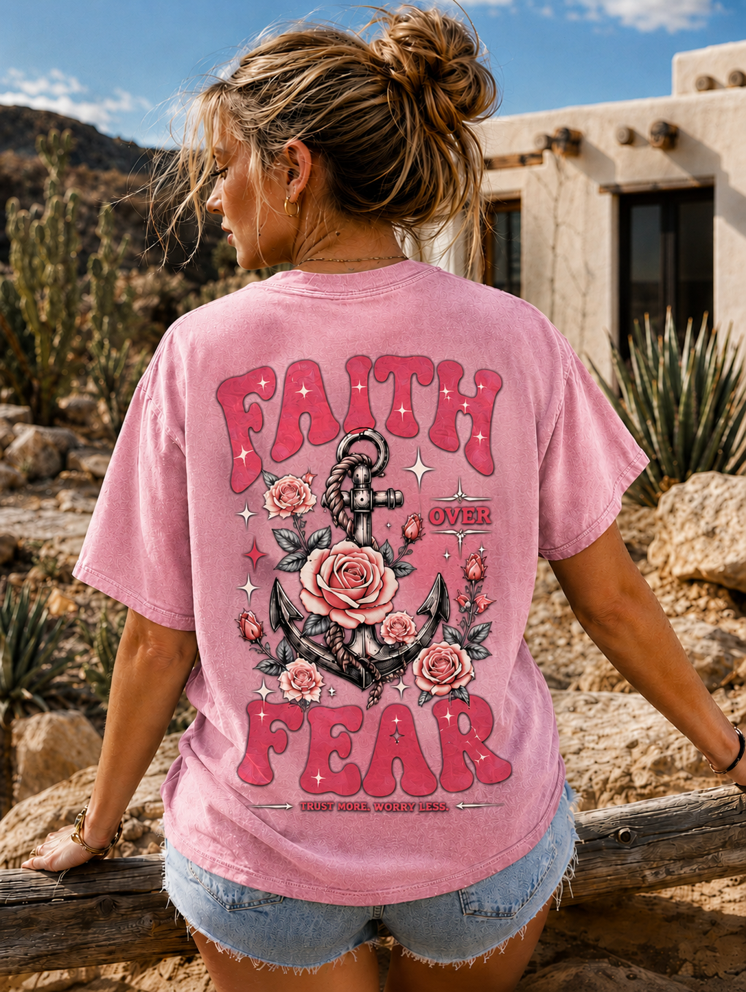 Faith Over Fear Vintage Washed T-Shirt