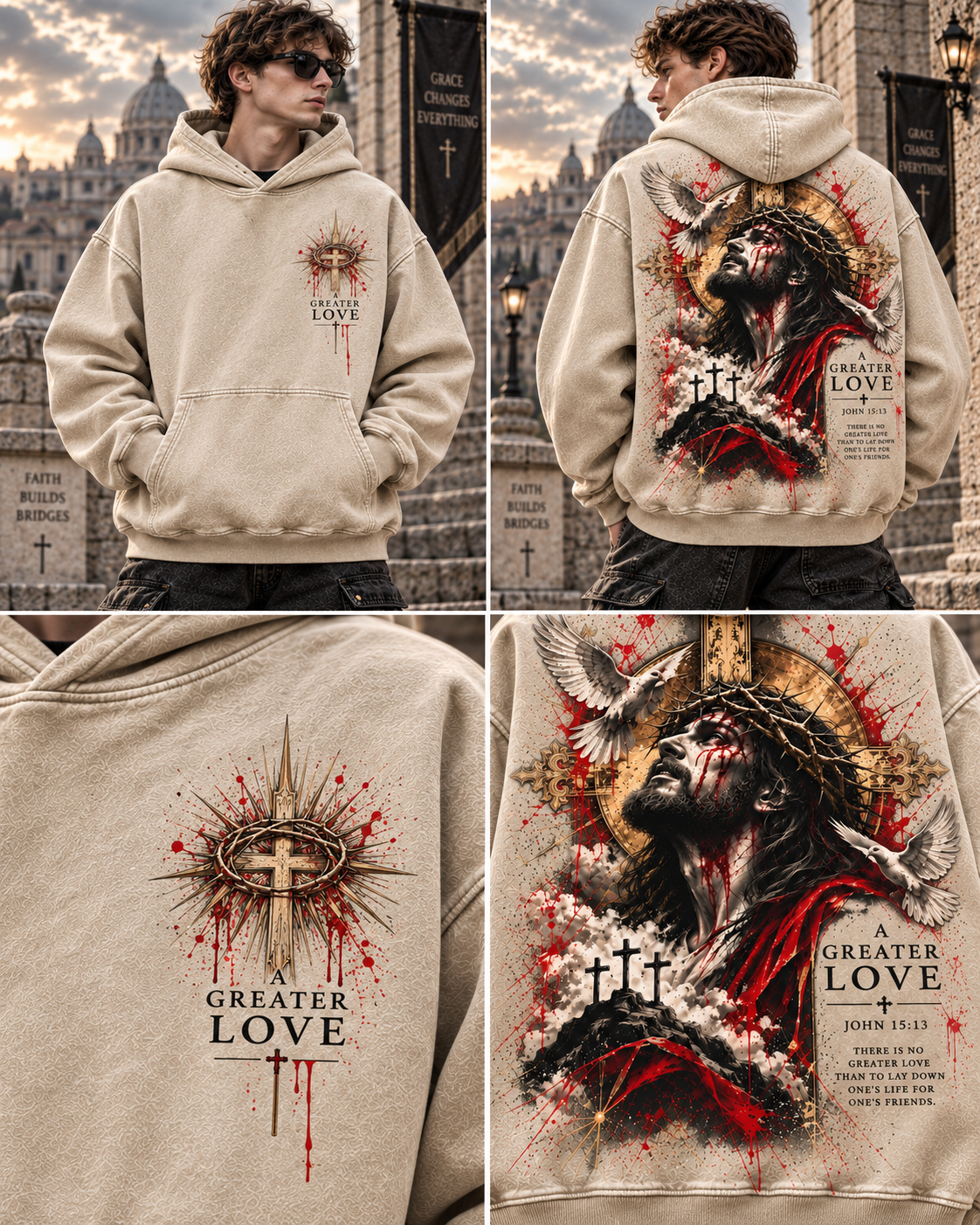 A Greater Love Vintage Hoodie