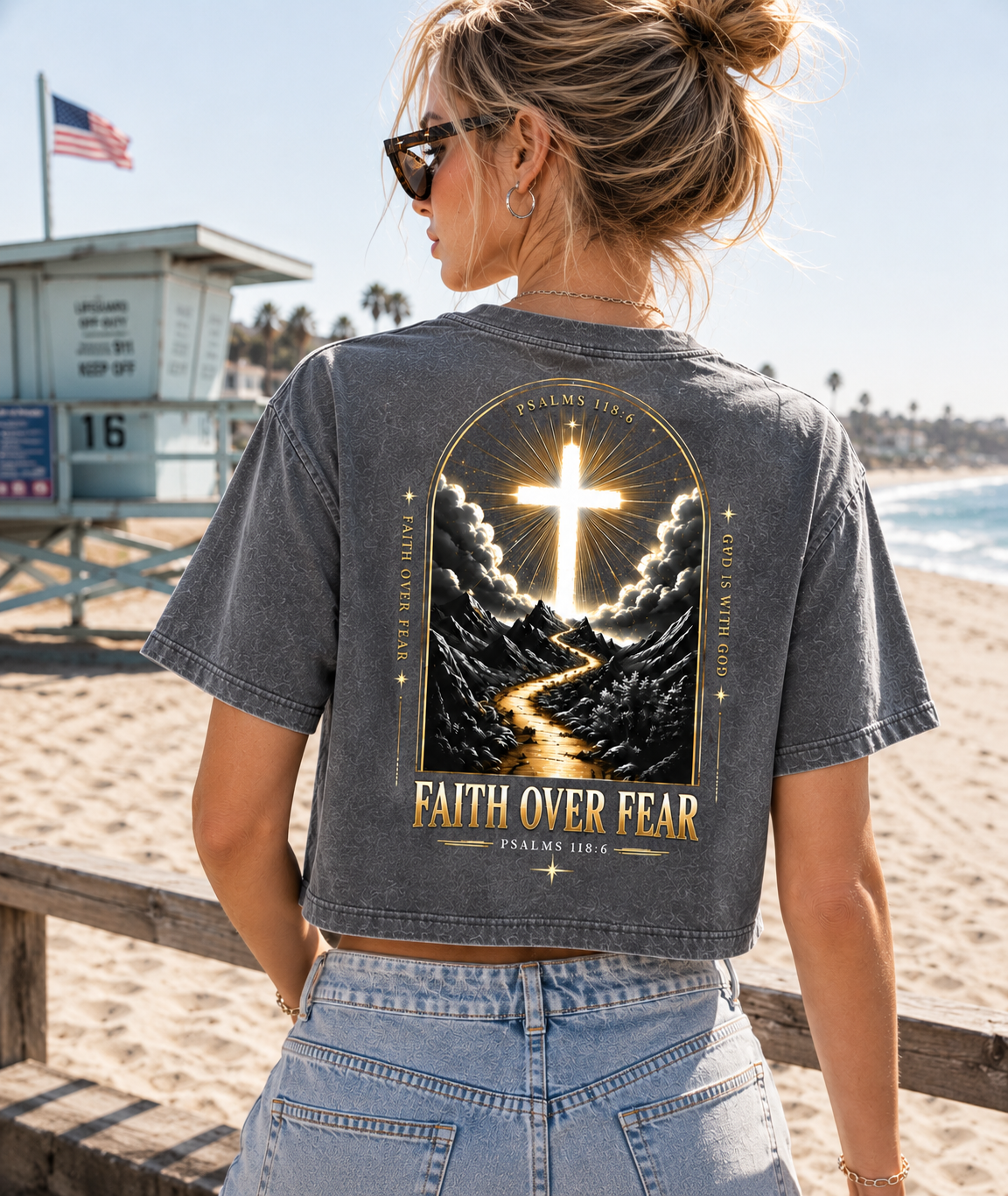 Faith Over Fear – Vintage Faith Crop Top