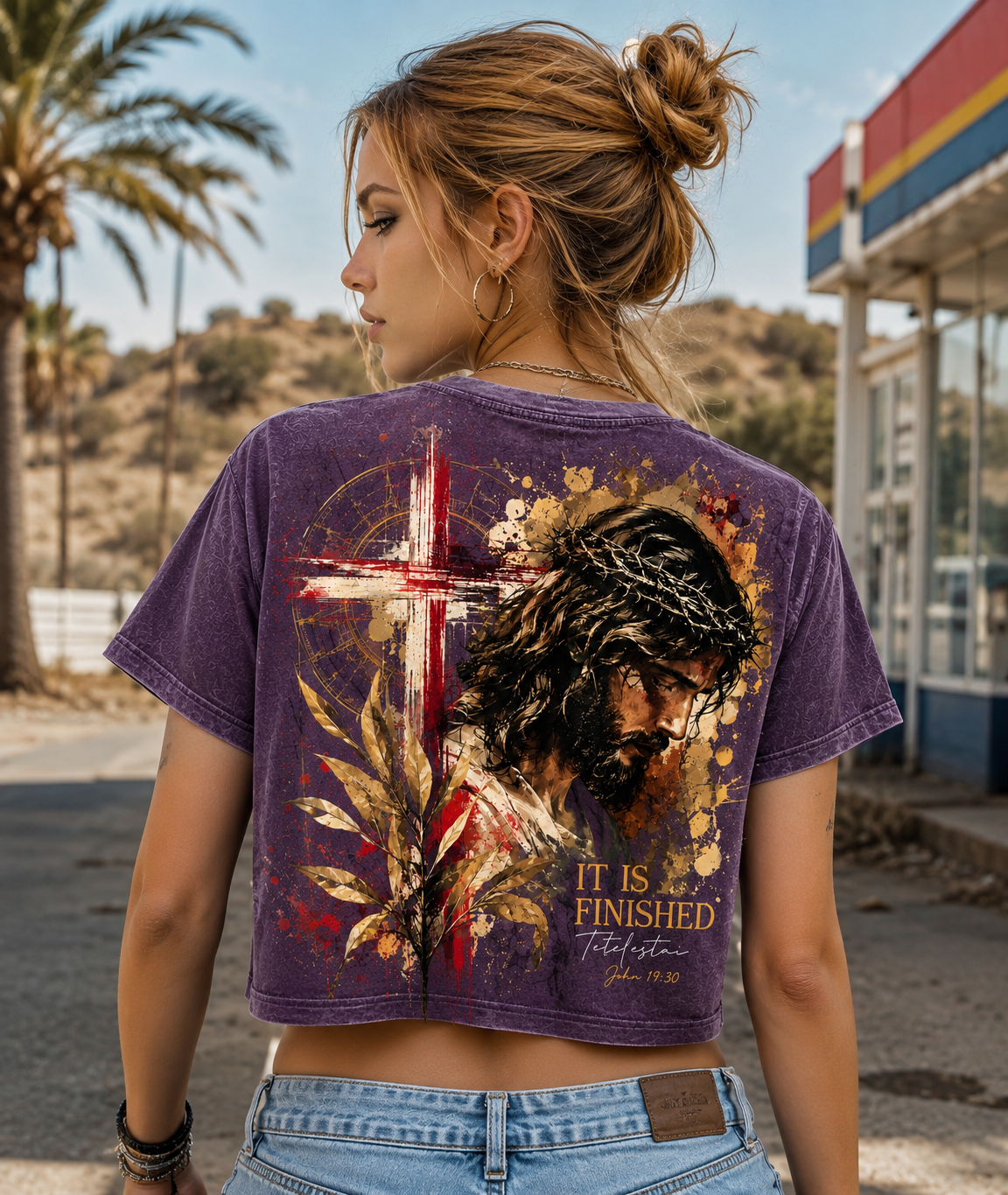 It Is Finished – Vintage Cross Crop Top