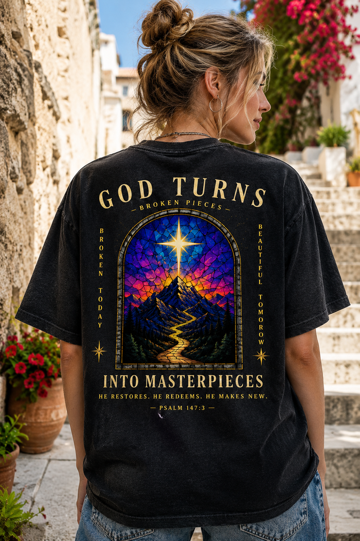 God Turns Into Masterpieces – Vintage Faith Tee